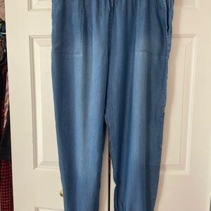 Serra Ladies Denim Jogger Sz XL Pants Pullon Elastic Waist Drawstring 16/18 New